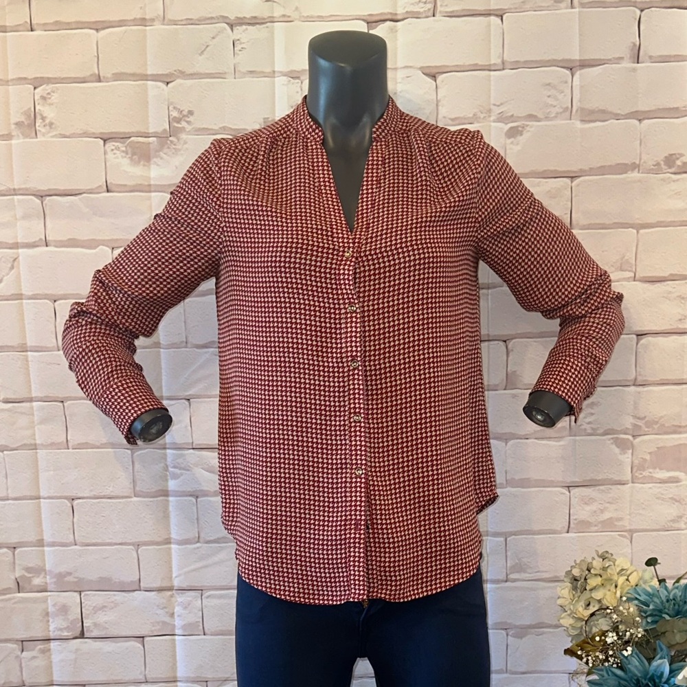 Women's Red Checkered Button Down Shirt
